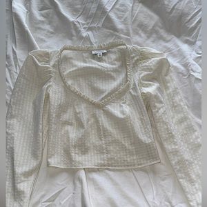 Topshop ruffle neckline long sleeve top